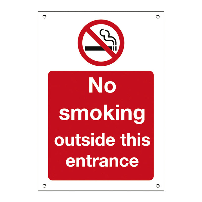 NO SMOKING EXTERIOR SIGN 15x20CM RED    