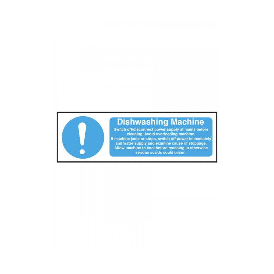DISHWASHING MACHINE SIGN 300x100MM      