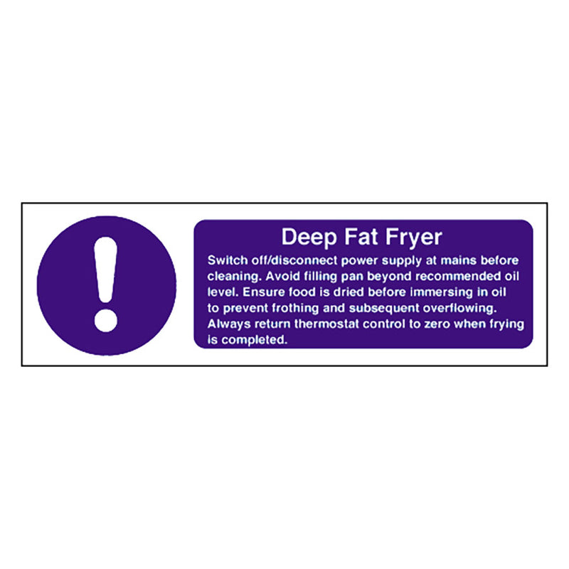 DEEP FAT FRYER SAFETY STICKER300X100MM  