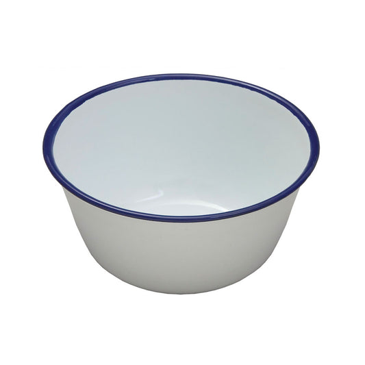 ENAMEL PUDDING BASIN ROUND WHITE12X6.5CM