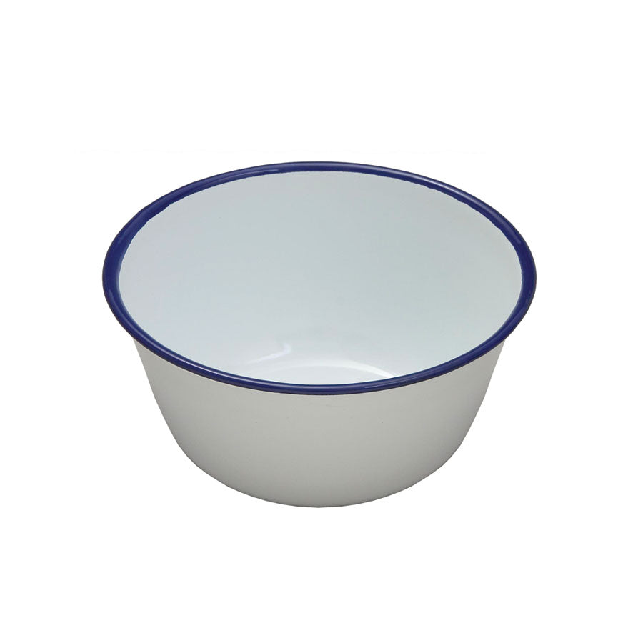 ENAMEL PUDDING BASIN ROUND WHITE14X7.5CM