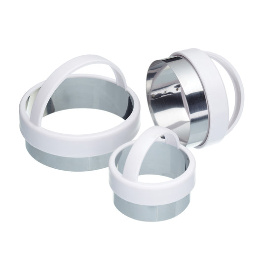 PASTRY CUTTER PLAIN S/S/WHITE (SET 3)   