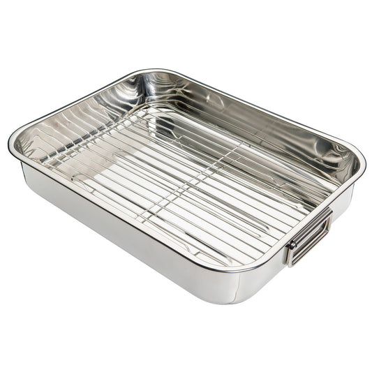 S/S ROASTING PAN/RACK 43X31X7CM         