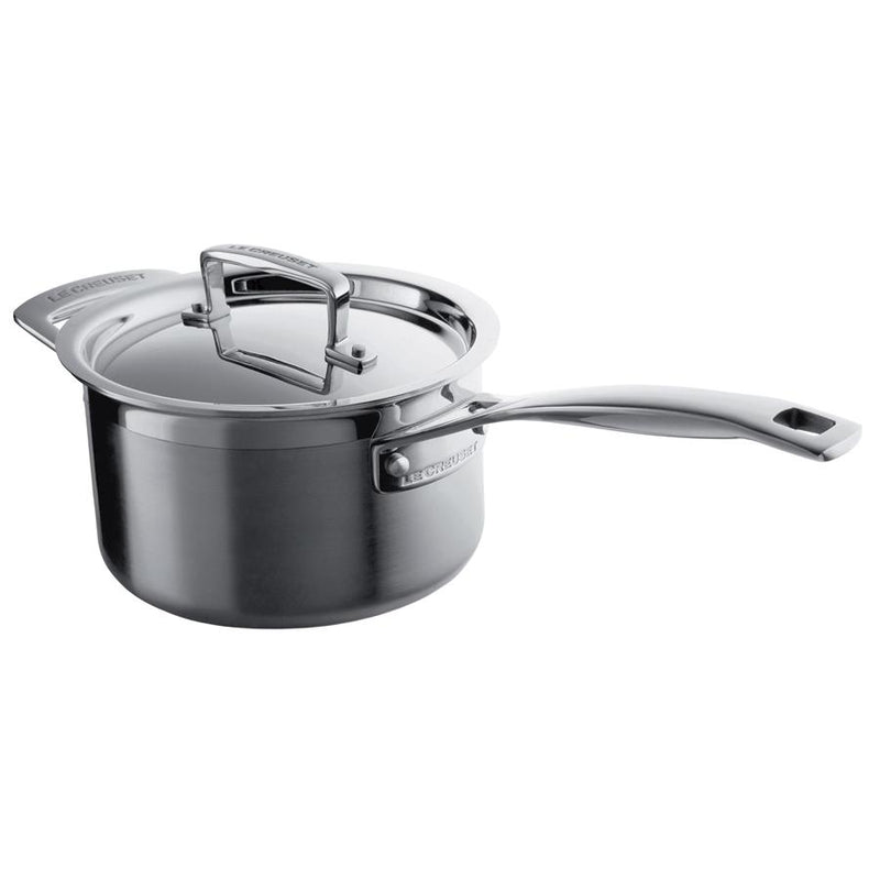 SAUCEPAN UNCOATED 18CM 2.8L 3PLY S/S    