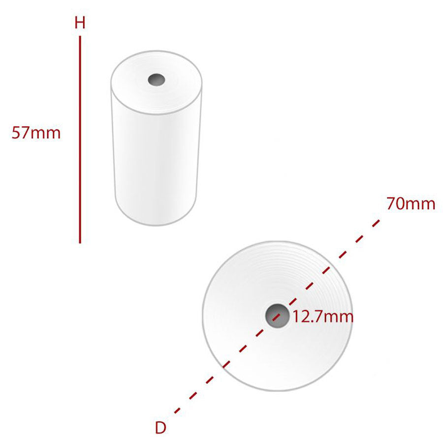 THERMAL ROLL BOX OF 20 57MM X 70MM      
