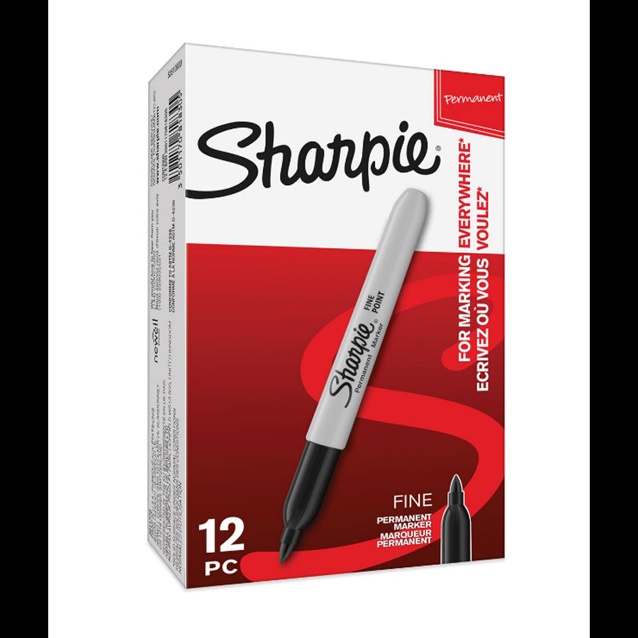 SHARPIE PERMANENT MARKER BLACK TUCK PK12