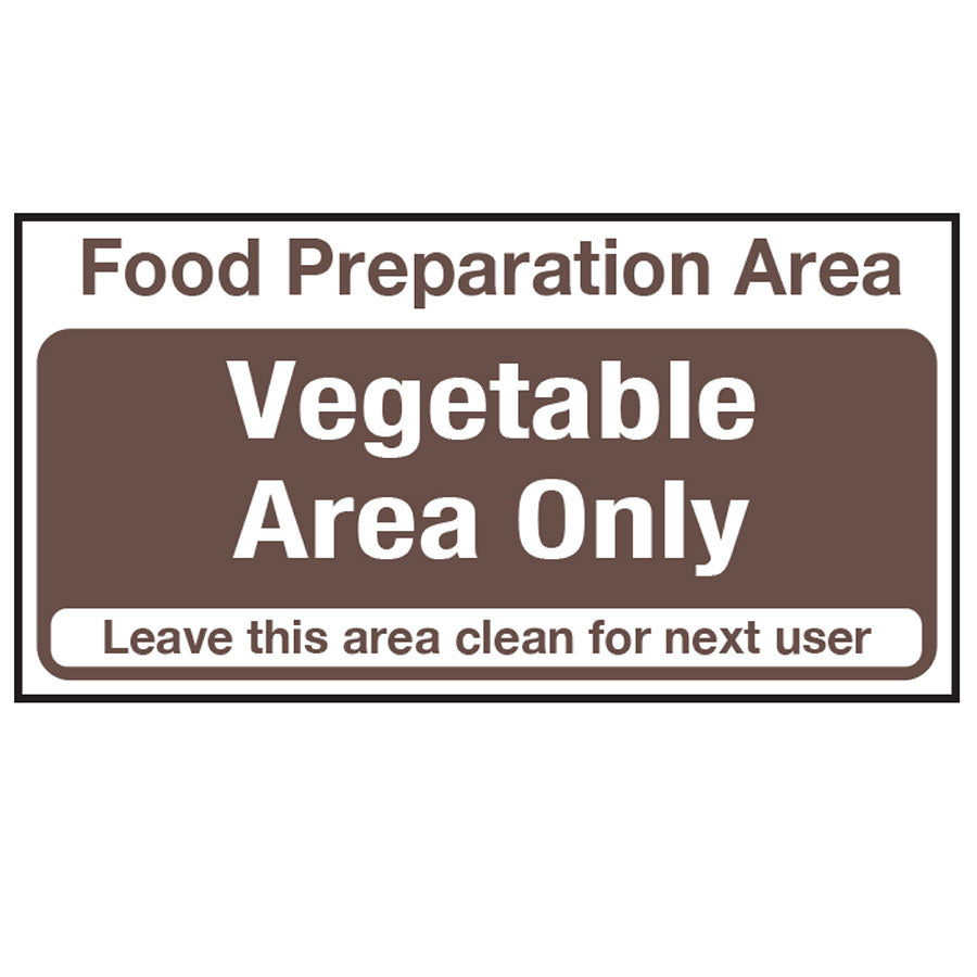FOOD PREP AREA VEG&SALAD ONLY SIGN NR   