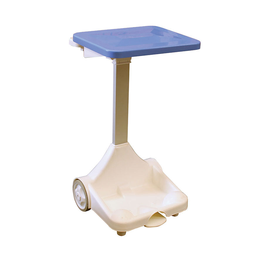 SACK HOLDER+WHEELS BLUE LID PLASTIC     