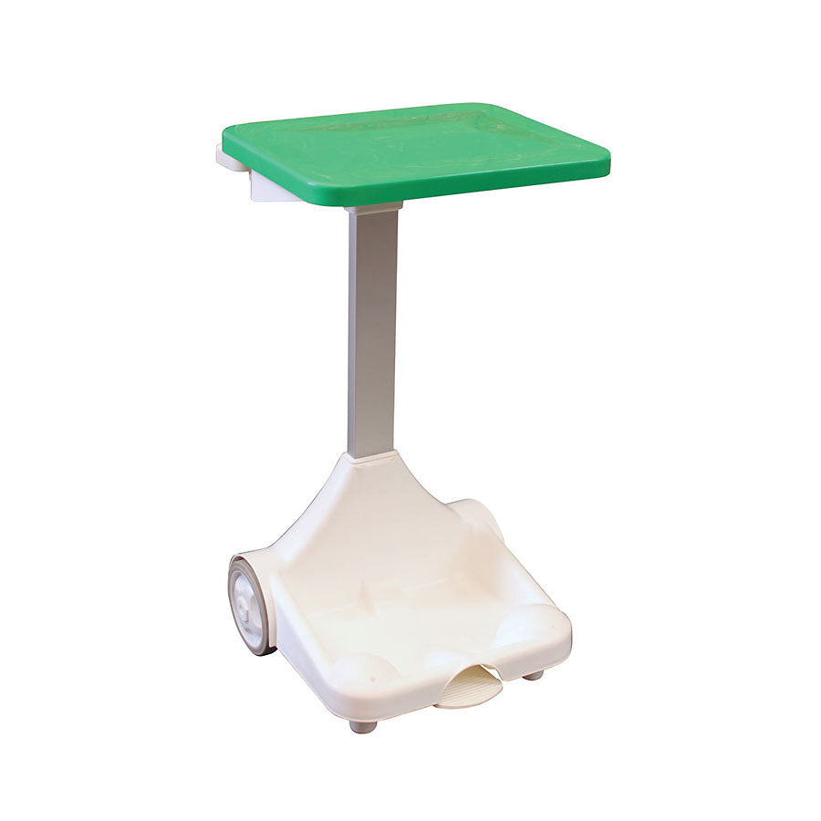 SACK HOLDER+WHEELS GREEN LID PLASTIC    