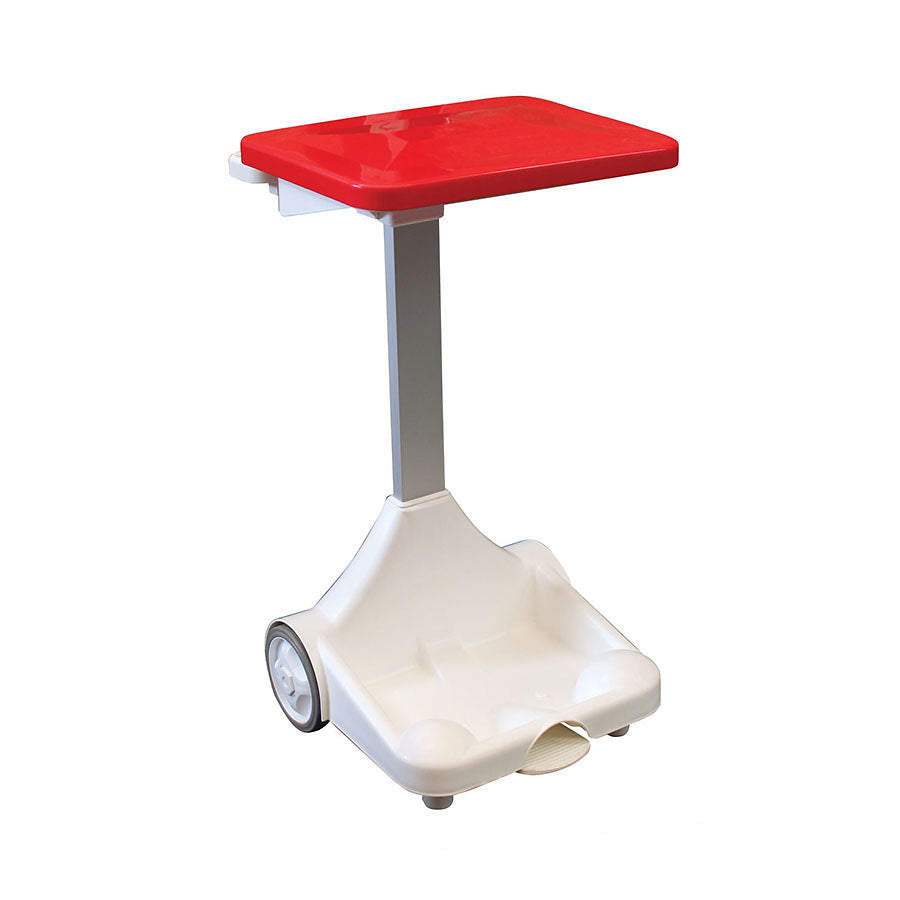 SACK HOLDER+WHEELS RED LID PLASTIC      