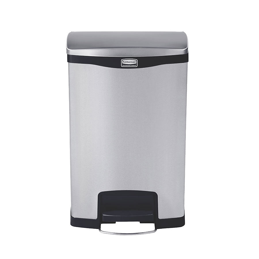 STEP-ON BIN FRONTSTEP S/S BLACK TRIM 90L