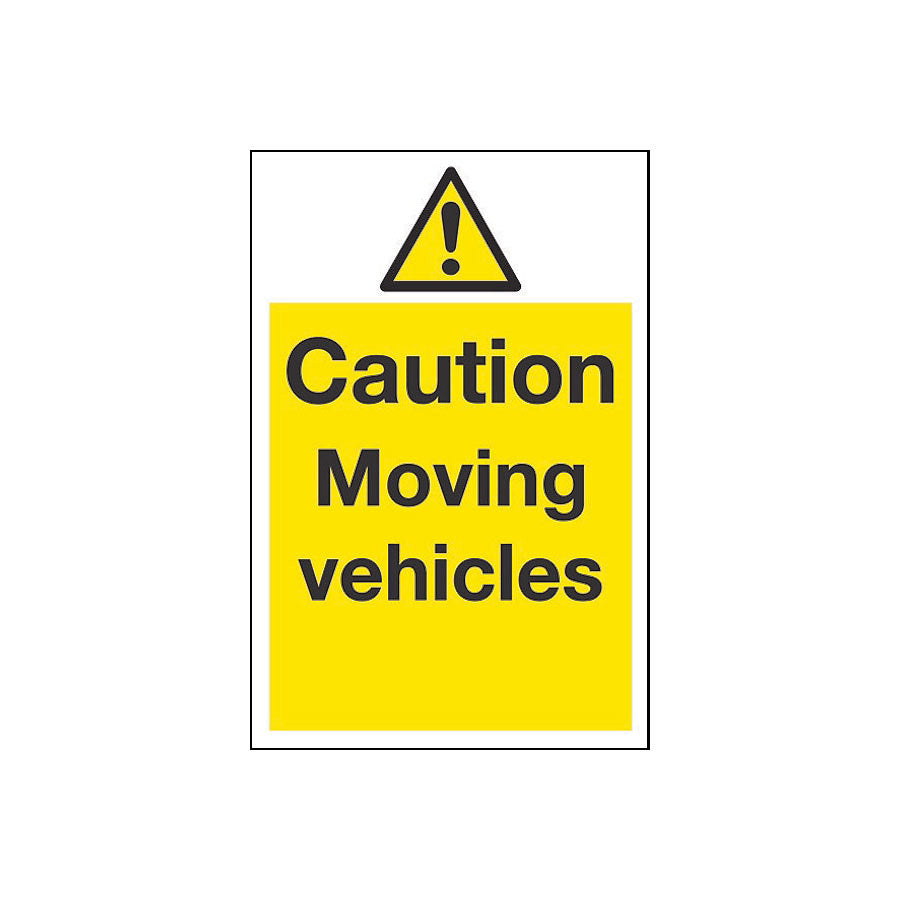 CAUTION MOVING VEHICLE SIGN             