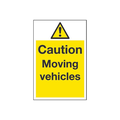 CAUTION MOVING VEHICLE SIGN             