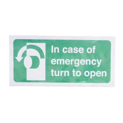 TURN TO OPEN ANTICLOCKWISE SIGN100X200MM
