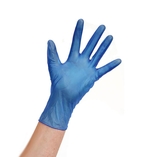 P/F VINYL GLOVE BLUE M (PACK OF 100)    