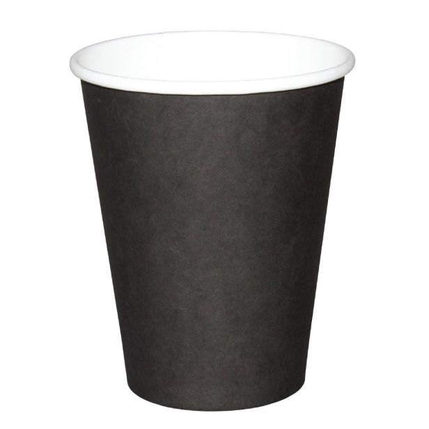 Fiesta Recyclable Coffee Cups Single Wall Black 340ml / 12oz (Pack of 1000)
