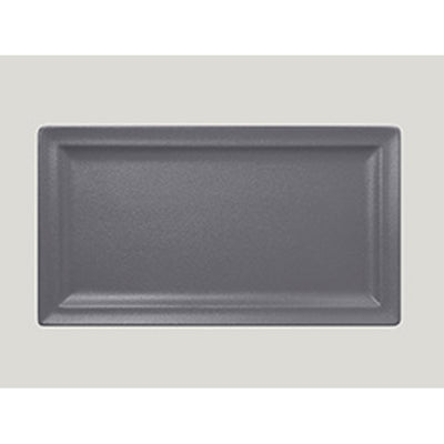 NEO FUSION RECT FLAT PLATE GREY 38X21CM 