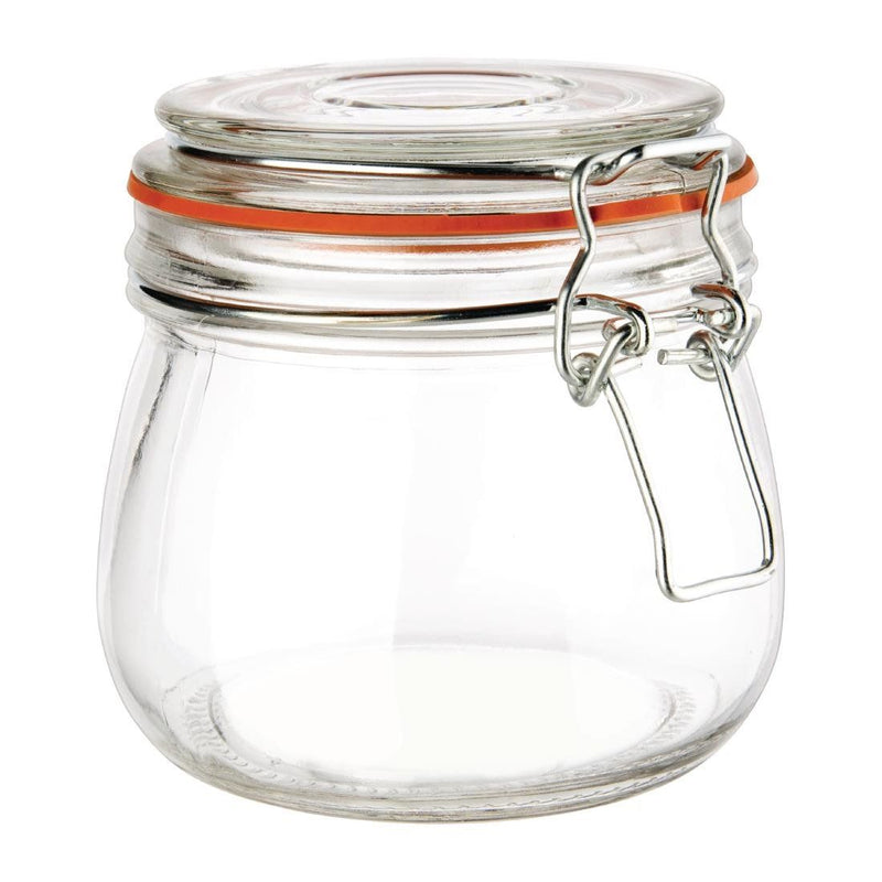 Vogue Clip Top Preserve Jar 500ml - Capacity: 500ml. Material: Glass