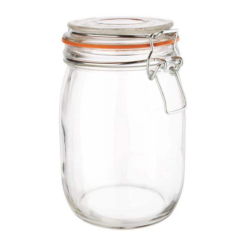Vogue Clip Top Preserve Jar 1000ml - Capacity: 1Ltr. Material: Glass