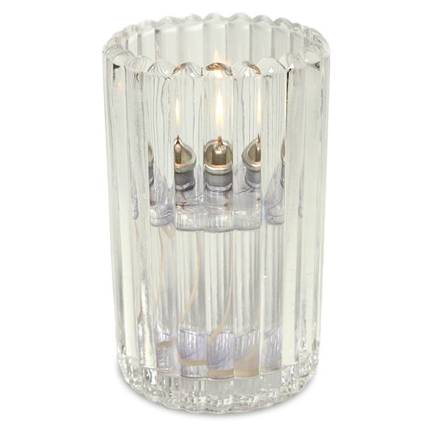 Candles & Holders - Stripe Glass Clear x12