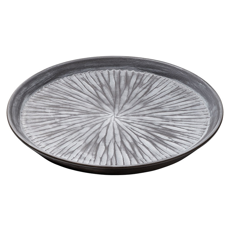 STELLA GREY FLAT ROUND PLATE 24CM        x6