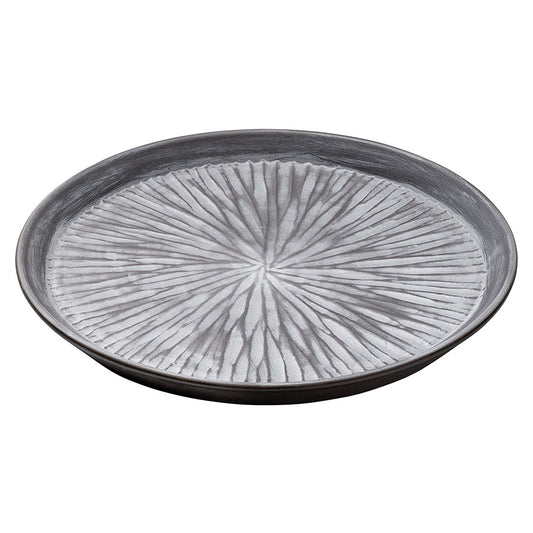 STELLA GREY FLAT ROUND PLATE 29CM        x6