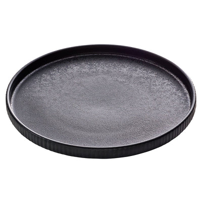 NARA BLACK FLAT RELIEF PLATE 21CM        x6