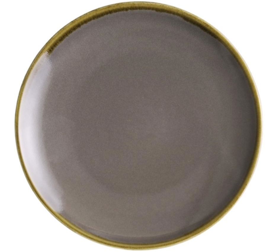 Olympia Kiln Smoke Round Coupe Plate - 7" (Box 6)