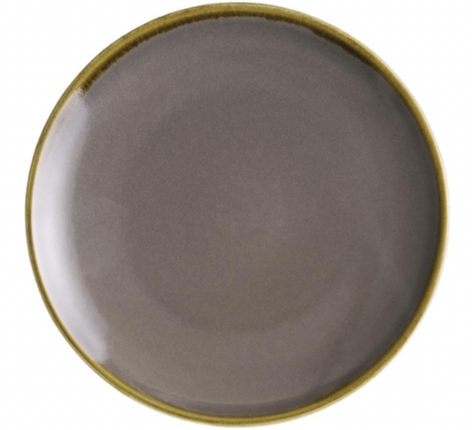 Olympia Kiln Smoke Round Coupe Plate - 7" (Box 6)
