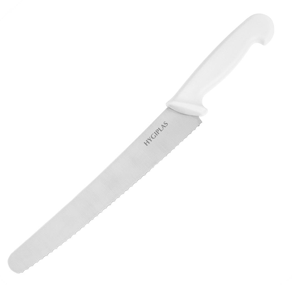 Hygiplas Serrated Pastry Knife White - 10"