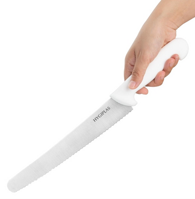 Hygiplas Serrated Pastry Knife White - 10"
