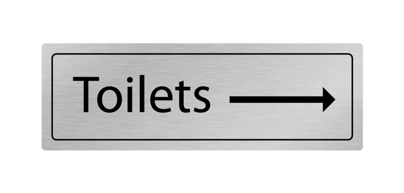 Bespoke Toilet Directional Sign Right 0.7mm 300x100mm