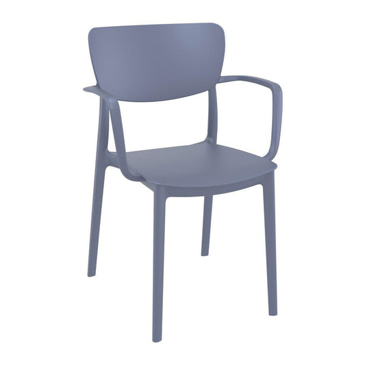 ZAP LISA ARMCHAIR - DARK GREY X 4       
