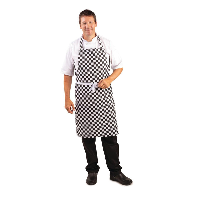 Whites Bib Apron Polycotton Black/White Check