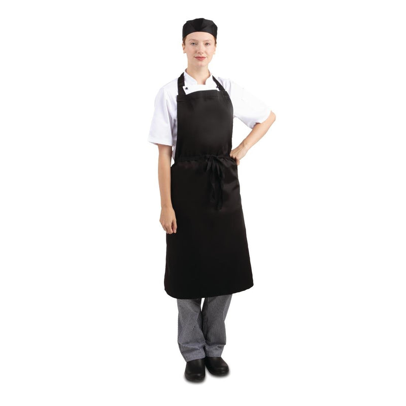 EDLP Whites Bib Apron Polycotton Black