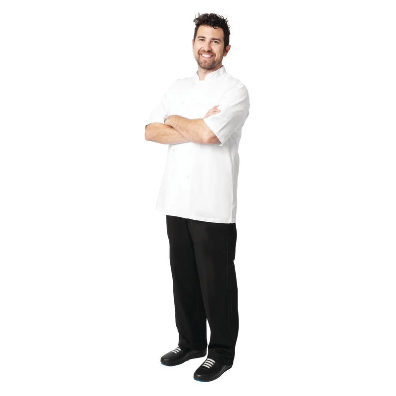 Chef Works Volnay Chefs Jacket Short Sleeve Polycotton - Size L