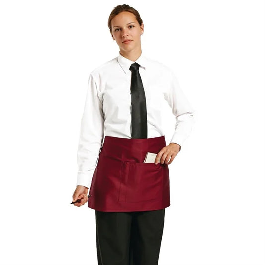 Uniform Works Bistro Apron Burgundy - 750x373mm