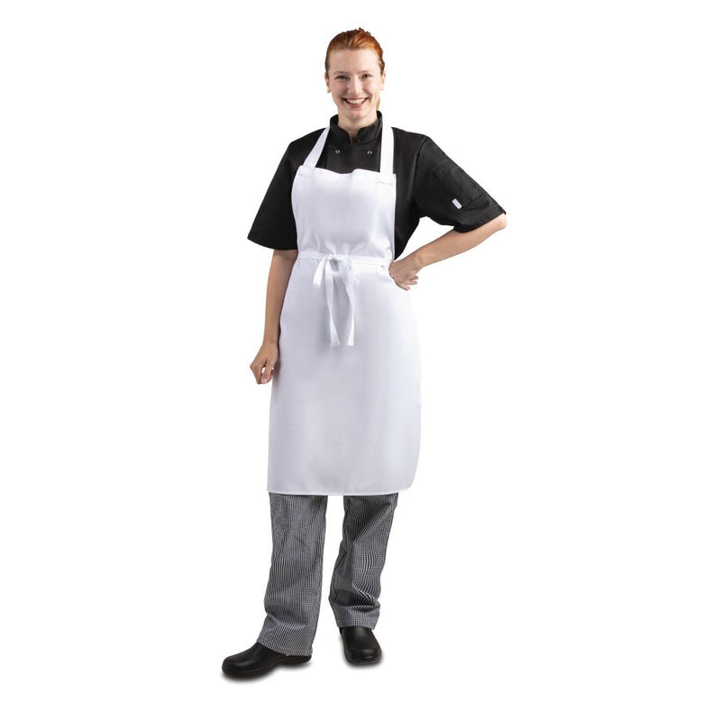 Bib Apron Polycotton White - 28x38"