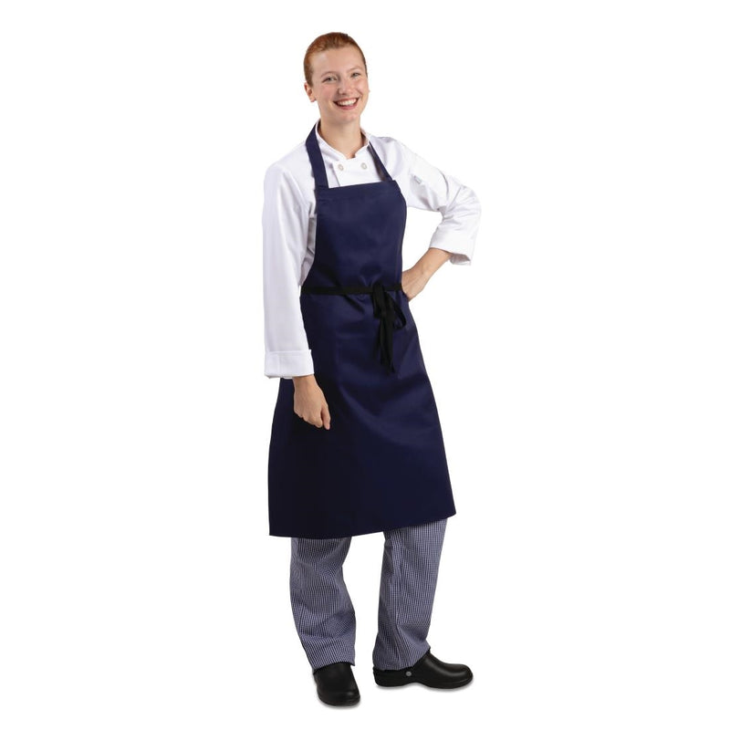 Whites Bib Apron Polycotton Navy Blue