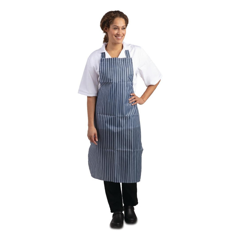 EDLP Whites Waterproof Apron Blue/White Stripe