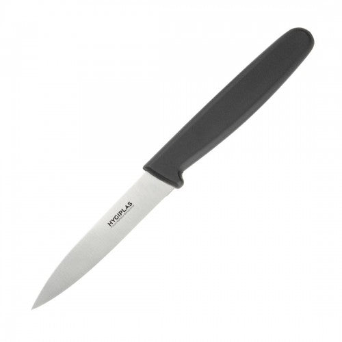 Hygiplas Straight Blade Paring Knife Black 8.5cm - Blade Length: 3". Weight: 20g