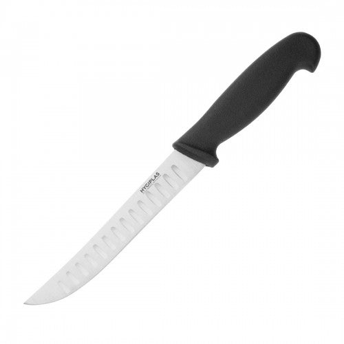 Hygiplas Scalloped Utility Knife Black 12.5cm - Blade Length: 5". Weight: 40g