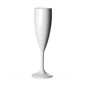 Elite Premium Polycarbonate Champagne Flute White 7oz / 200ml Bix of 12