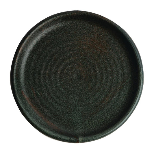 Olympia Canvas Sml Rm Rnd Plate Soft Rings Glazd Edge Green Verdigris180mm(Box6)