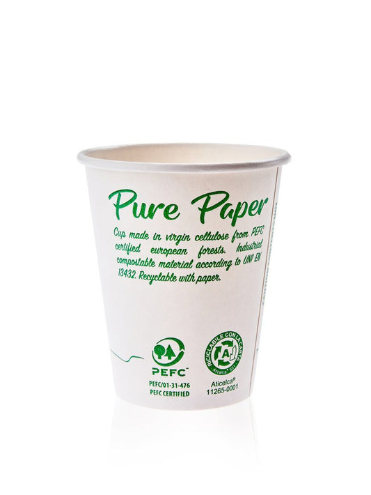 10oz 'Pure Paper' Single-Wall Liner-Free Recyclable & Compostable Cup (280ml) x 1680