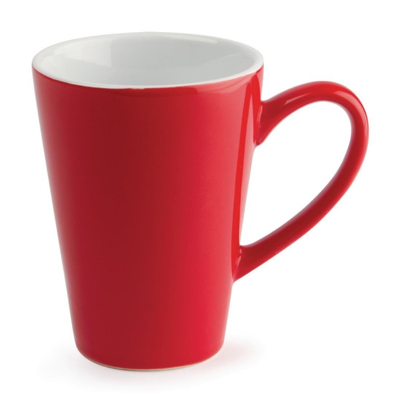 Olympia Cafe Latte Cup Red - 340ml 12oz (Box 12)