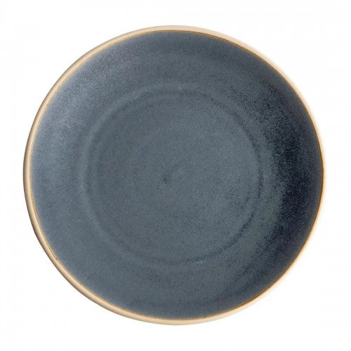 Olympia Canvas Concave Plate Unglazed Edge Blue Granite - 270mm (Box 6)