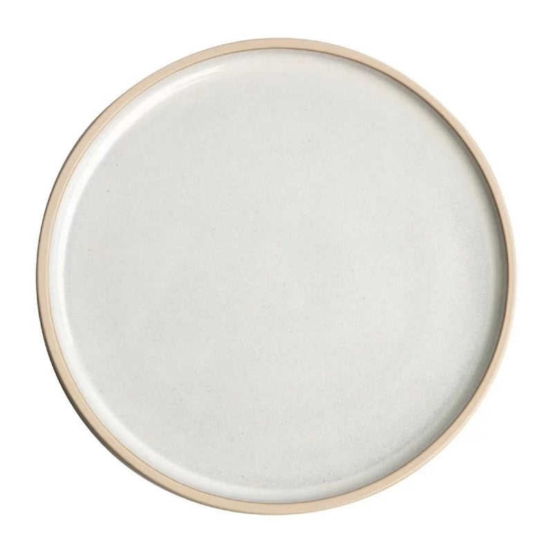Olympia Canvas Flat Round Plate Unglazed Edge Murano White - 180mm (Box 6)