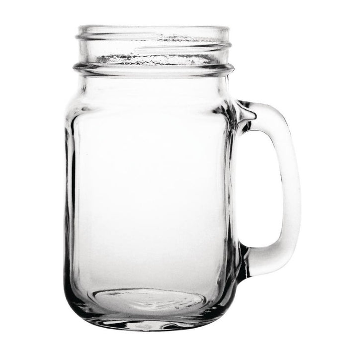 Handled Jam Jar Glasses 450ml x 12