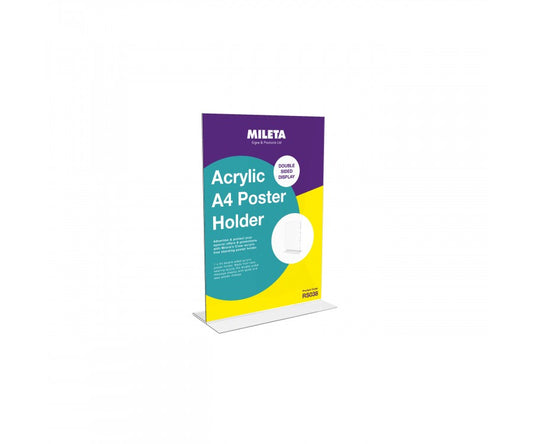 Freestanding Menu & Sign Holder - Double Sided Portrait Display A4